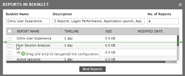 Reordering Individual Reports in Booklet
