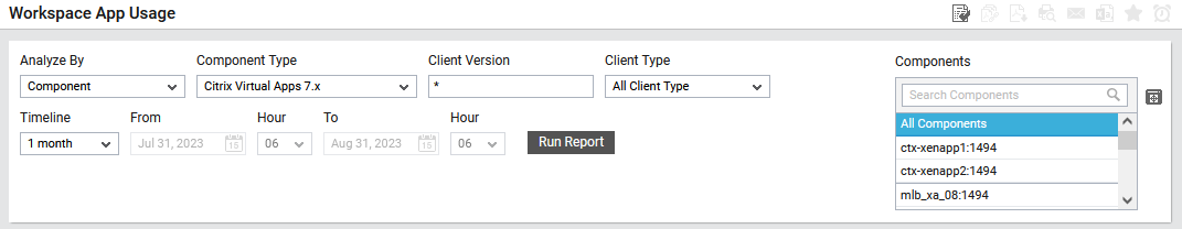 Criteria for generating Workspace App Usage report