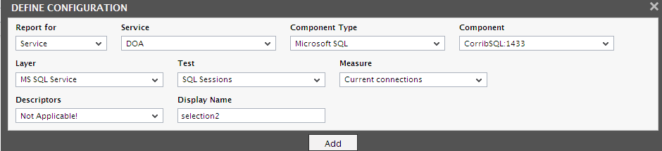 Defining configuration for generating Comparison report
