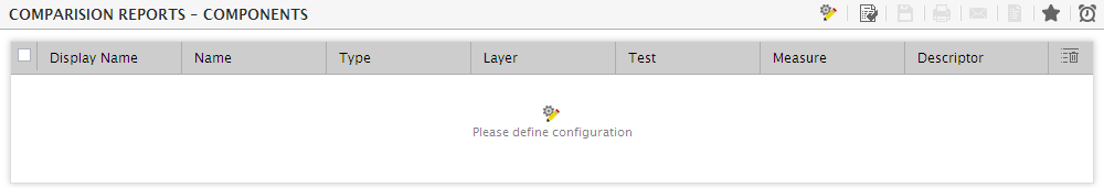 Criteria for generating Comparison Reports-Components Report