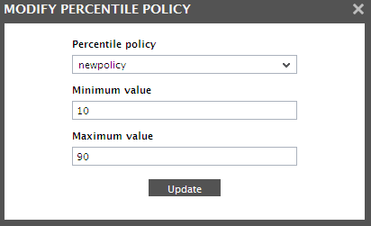 Modifying percentile policy