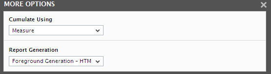 Default Settings for Generating Cumulation Analysis Report