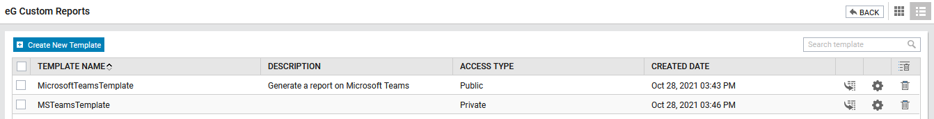 Viewing Newly Added Report Template