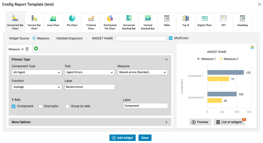 Configuring Widget Popup Window