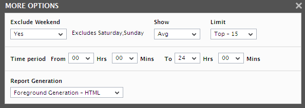 Default Settings for Generating Datastore Overview Report