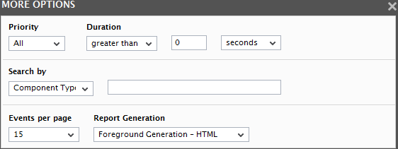 Default Settings for generating History of Alarms Report