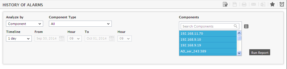 Generating History of Alarms Report