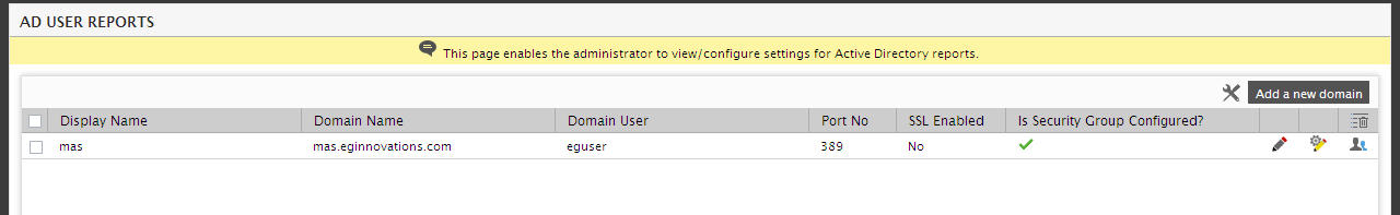 Domains Configured for Sessions by Users Report 