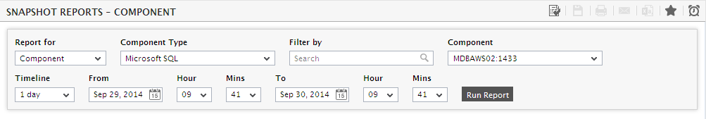 Criteria for generating Snapshot report for component