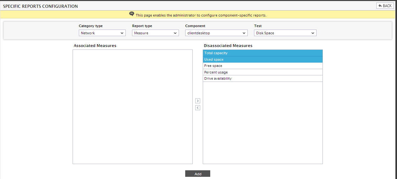 Configuring Specific Network Reports
