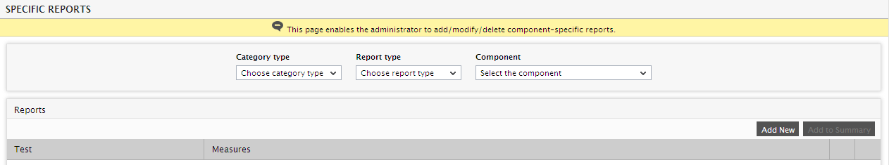 eG Specific Reports page