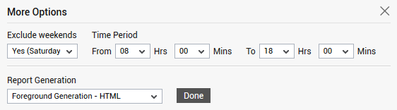 Default Settings for generating report for chosen service