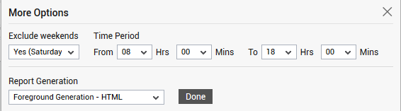 Default Settings for generating System Capacity Analysis report