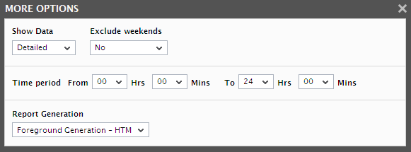 Default Settings for generating User VMs report