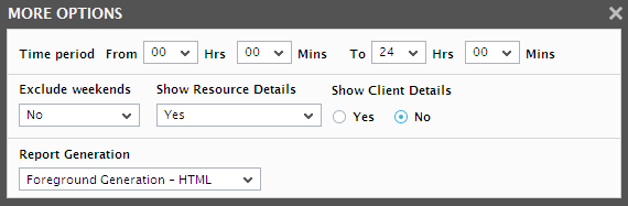 Default Settings for User Session Details report generation