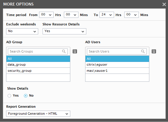 Selecting All option