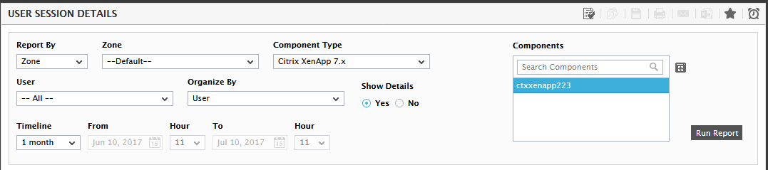 Generating Sessions by Users Report