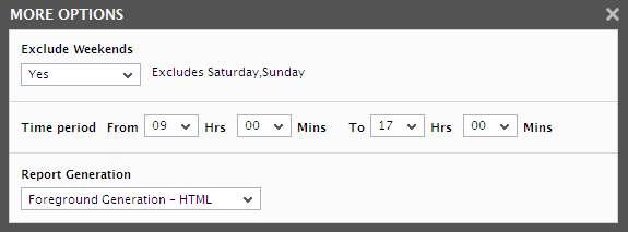 Default Settings for User Logon Performance report