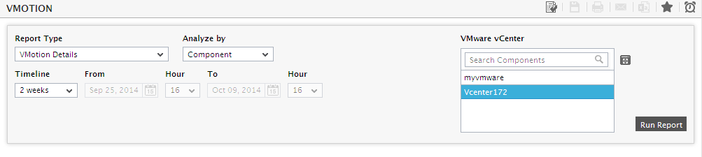 Generating VMotion Details report
