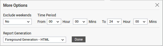 Default settings for Report generation
