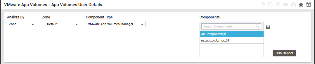 criteria for App Volumes User Details report