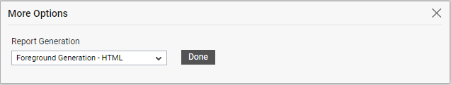 Default Settings for Generating Report