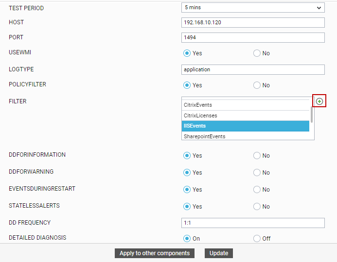 Configuring Application Events test