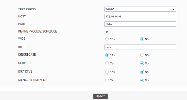Configuring Process Scheduler Test