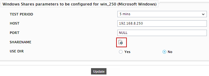 Configuring Windows Shares test