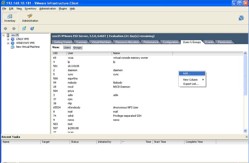 Selecting Add option