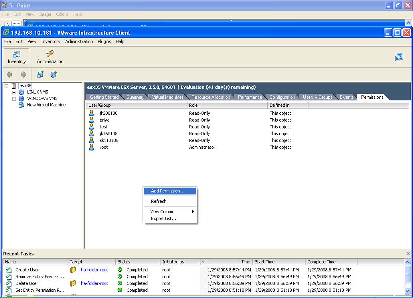 Selecting Add Permission option
