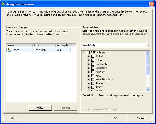 Assigning Read-Only role to User