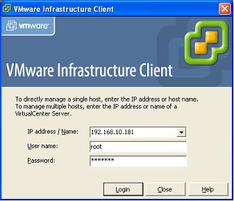 Connecting to ESX host