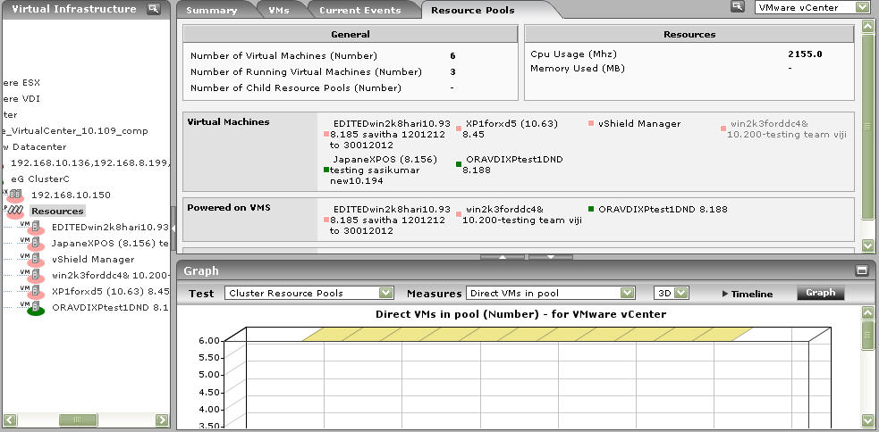Resource Pools Tab page