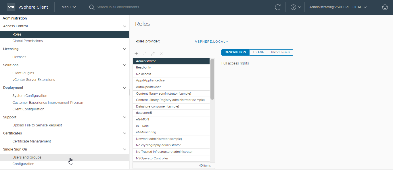 Selecting Users and Groups option