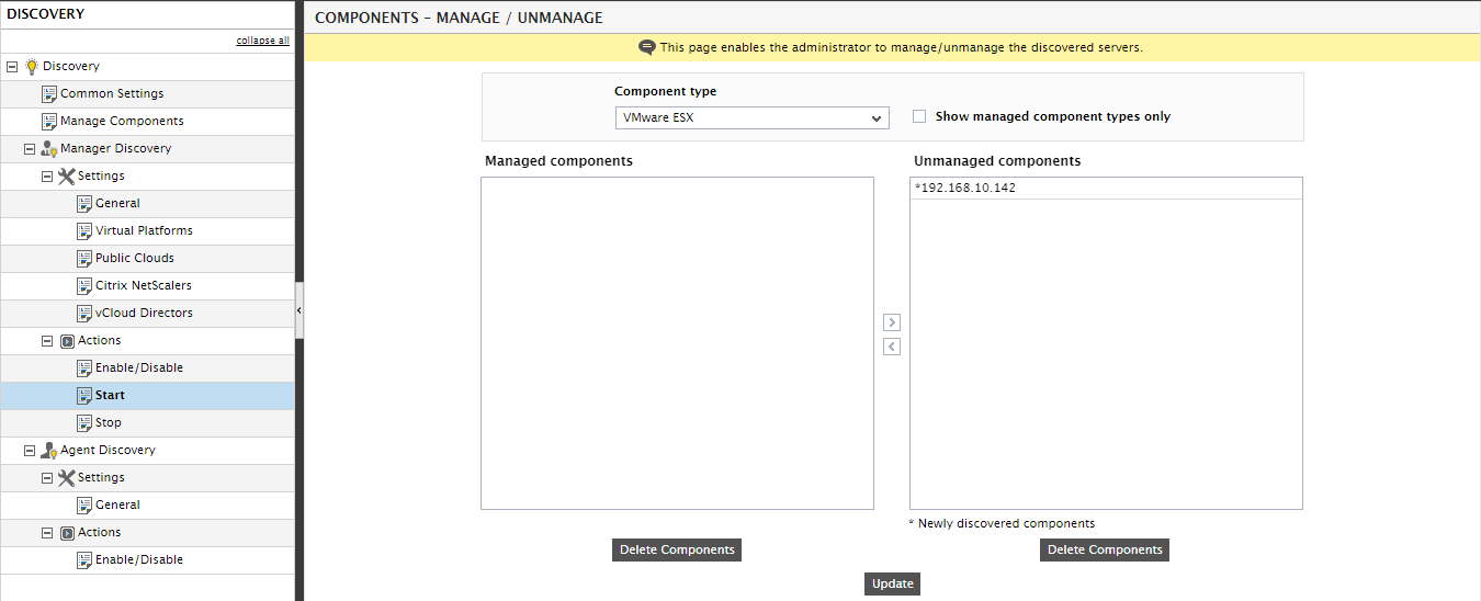 Auto-discovered VMware vSphere ESX/VDI server