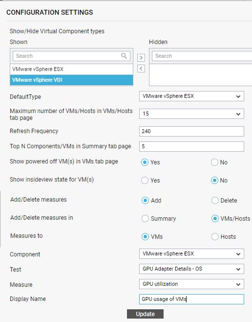 Configuration Settings page
