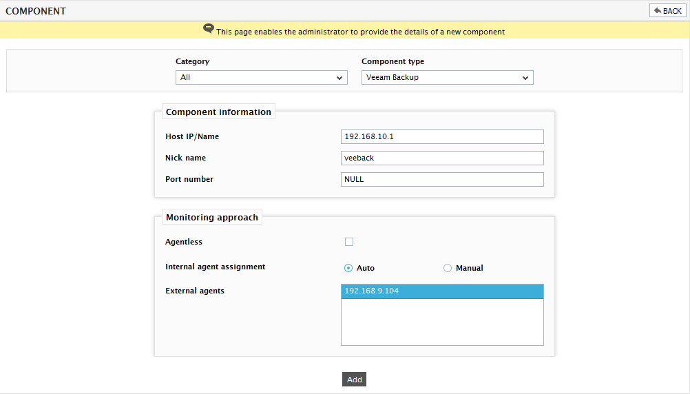 Adding New Veeam Backup