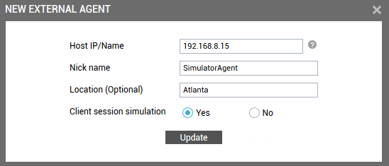 Adding Dedicated External Agent for Simulation
