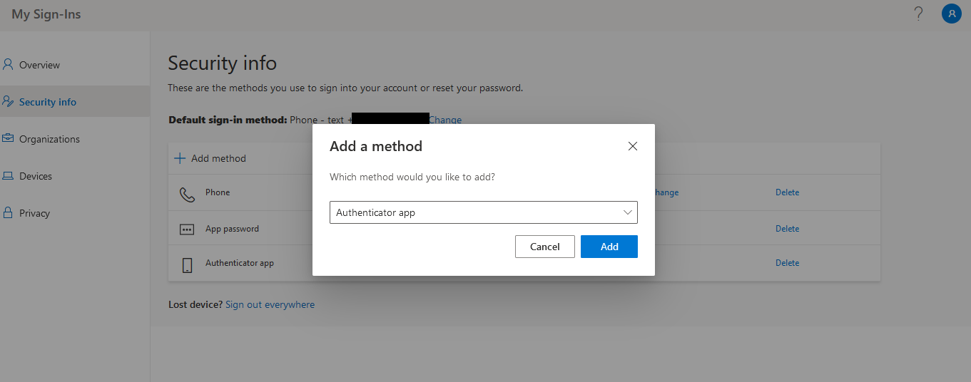 Adding method pop up window