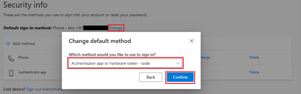 Changing Default Sign in method
