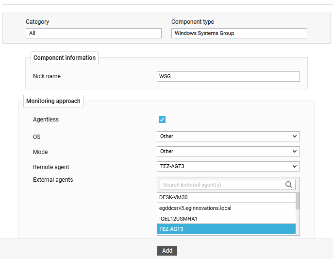 Adding Windows Systems Group Component