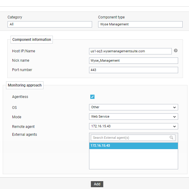 Adding Wyse Management component