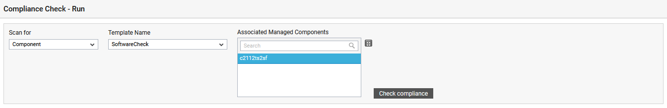 Selection of template for compliance check