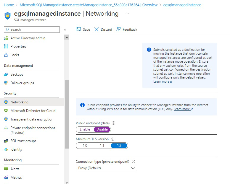 Enabling/disabling option for Public Endpoint