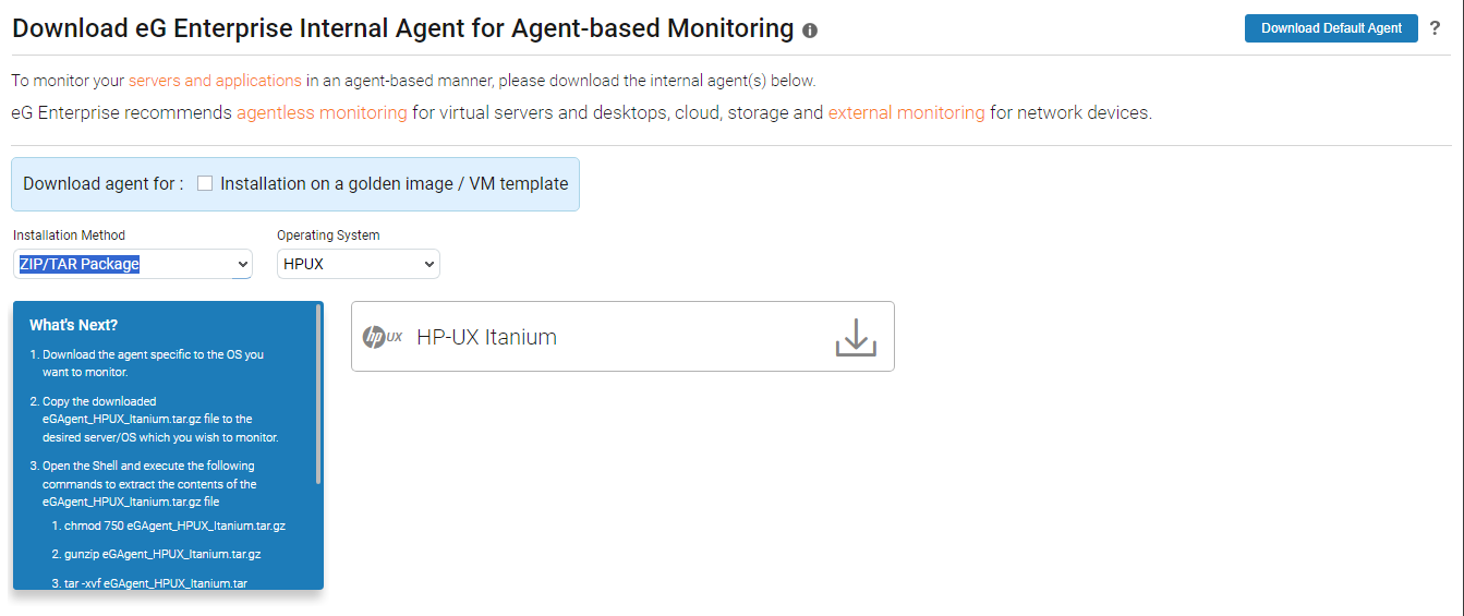Choosing Installation Method for Agent Installation on HP-UX Itanium