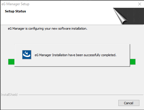  Confirmation on successful eG manager installation