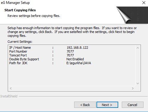 Current settings in run process