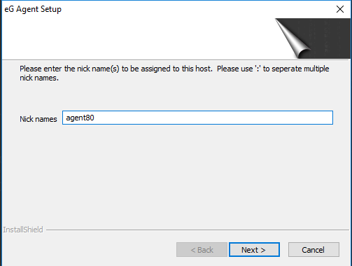 Assigning nick name for eG agent’s host