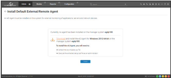 Download of eG agent installable